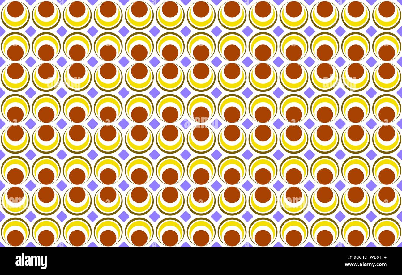 Asiatica contemporanea giapponese retrò vintage Seamless patterns sfondo giallo marrone Viola tono - texture geometrica illustrazione vettore per Illustrazione Vettoriale