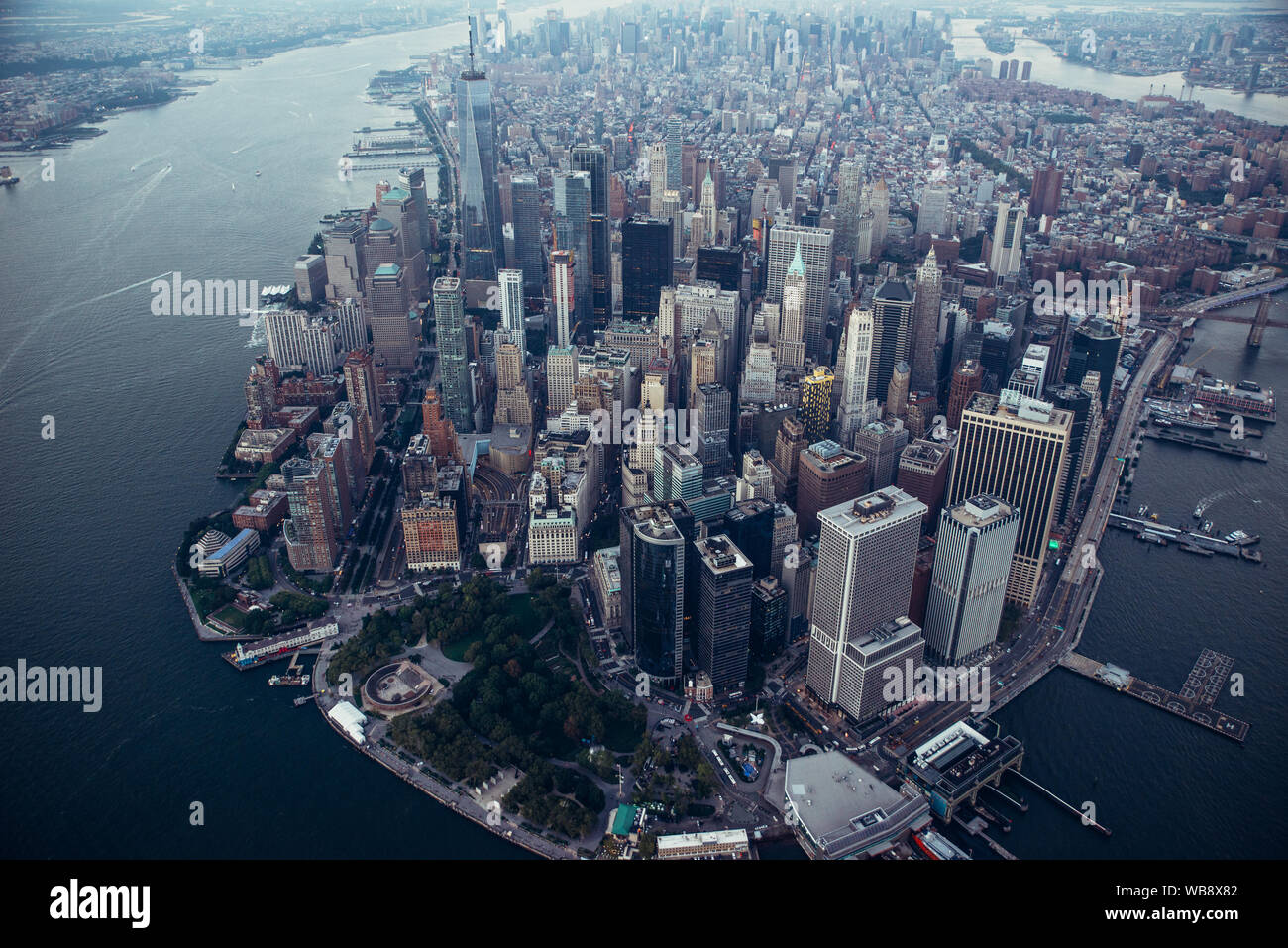 Antenna fuco vista della città di new york Foto Stock