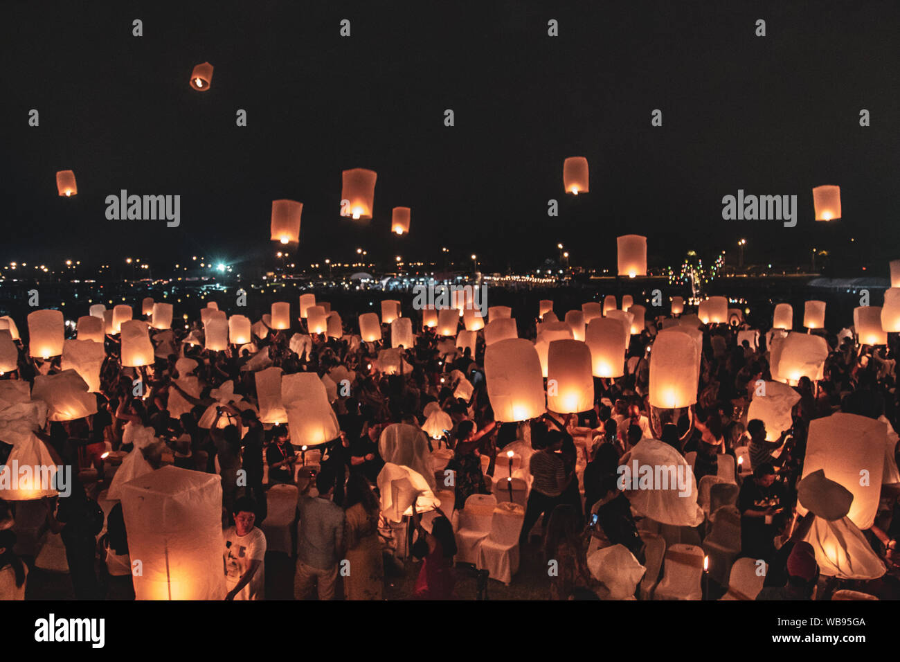 Lanterns festival, Yee Peng e Loy Khratong in Chiang Mai in Thailandia Foto Stock
