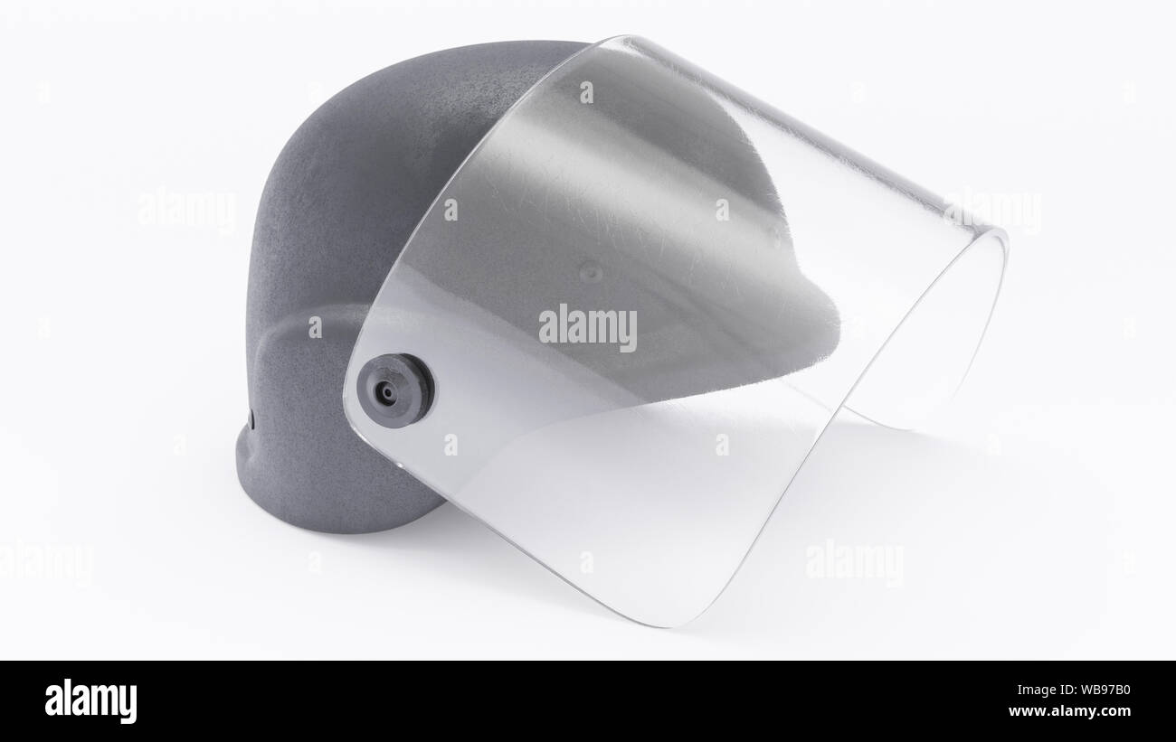 Polizia casco isolato su uno sfondo bianco. - 3D illustrazione Foto Stock