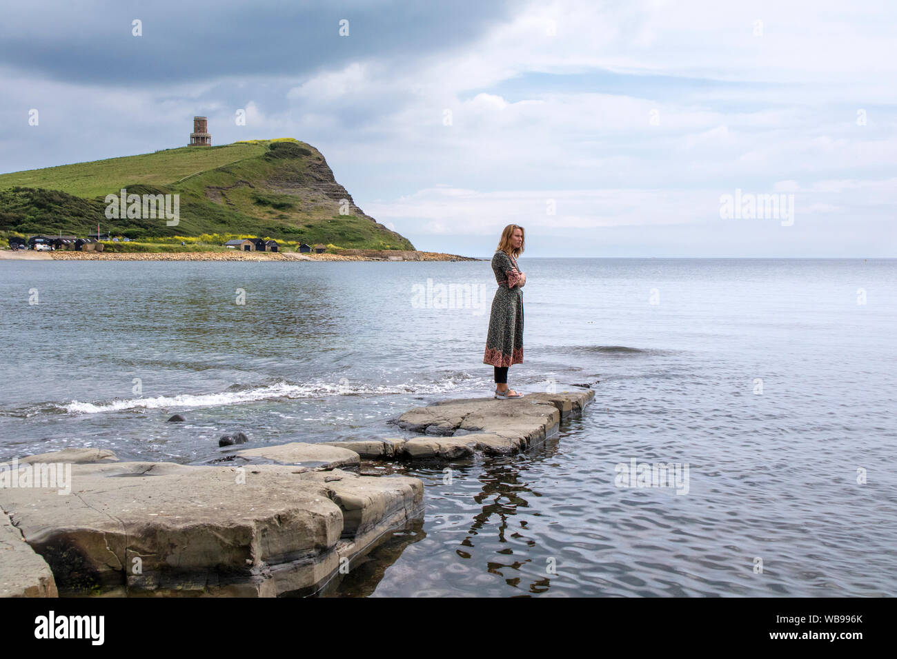 Kimmeridge Bay su Jurassic Coast un sito del Patrimonio Mondiale nel Dorset, England, Regno Unito Foto Stock