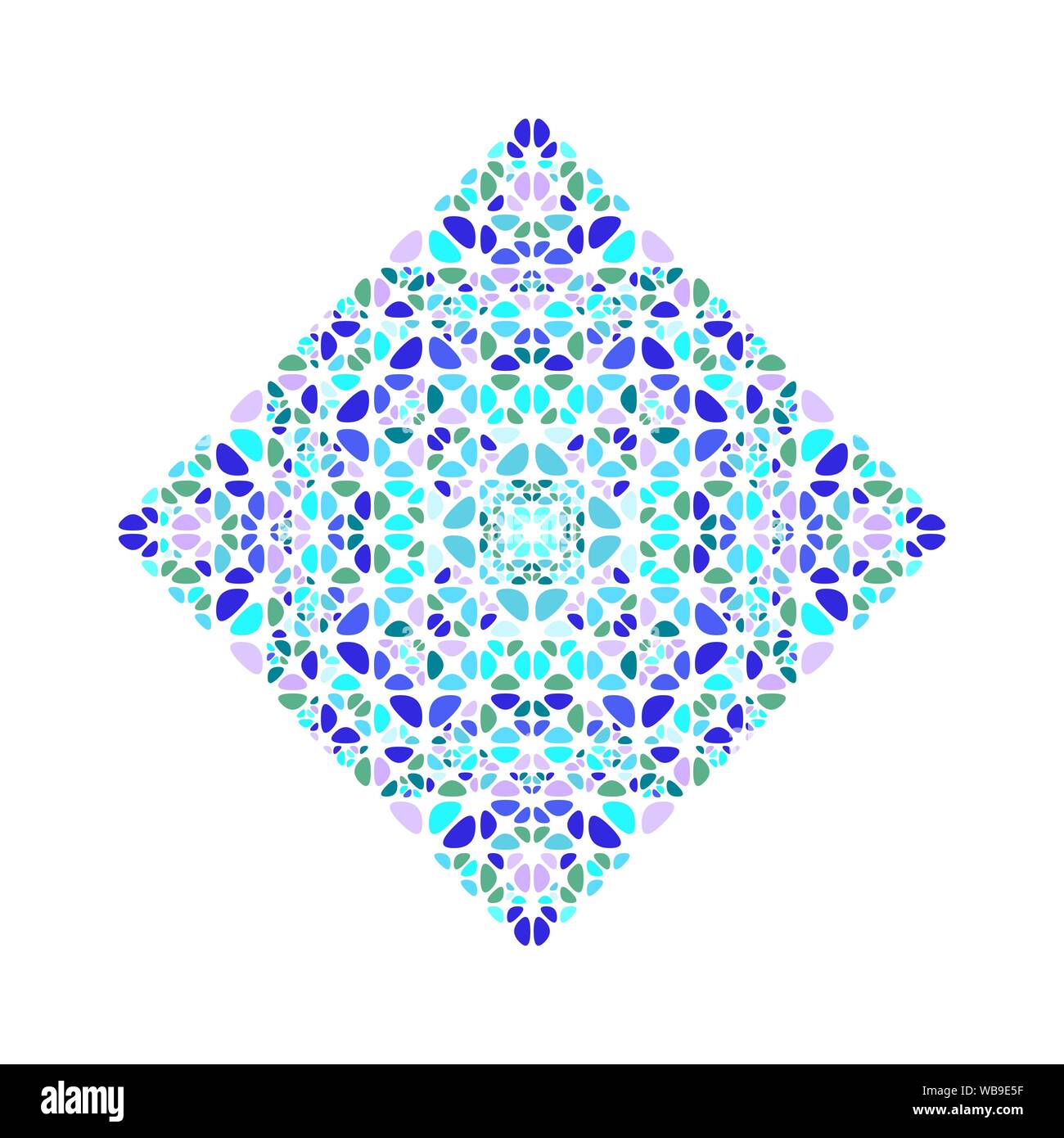 Isolato in pietra geometrica quadrata diagonale modello symbol - colorata squadrato vettore astratto elemento di design da ghiaia Illustrazione Vettoriale