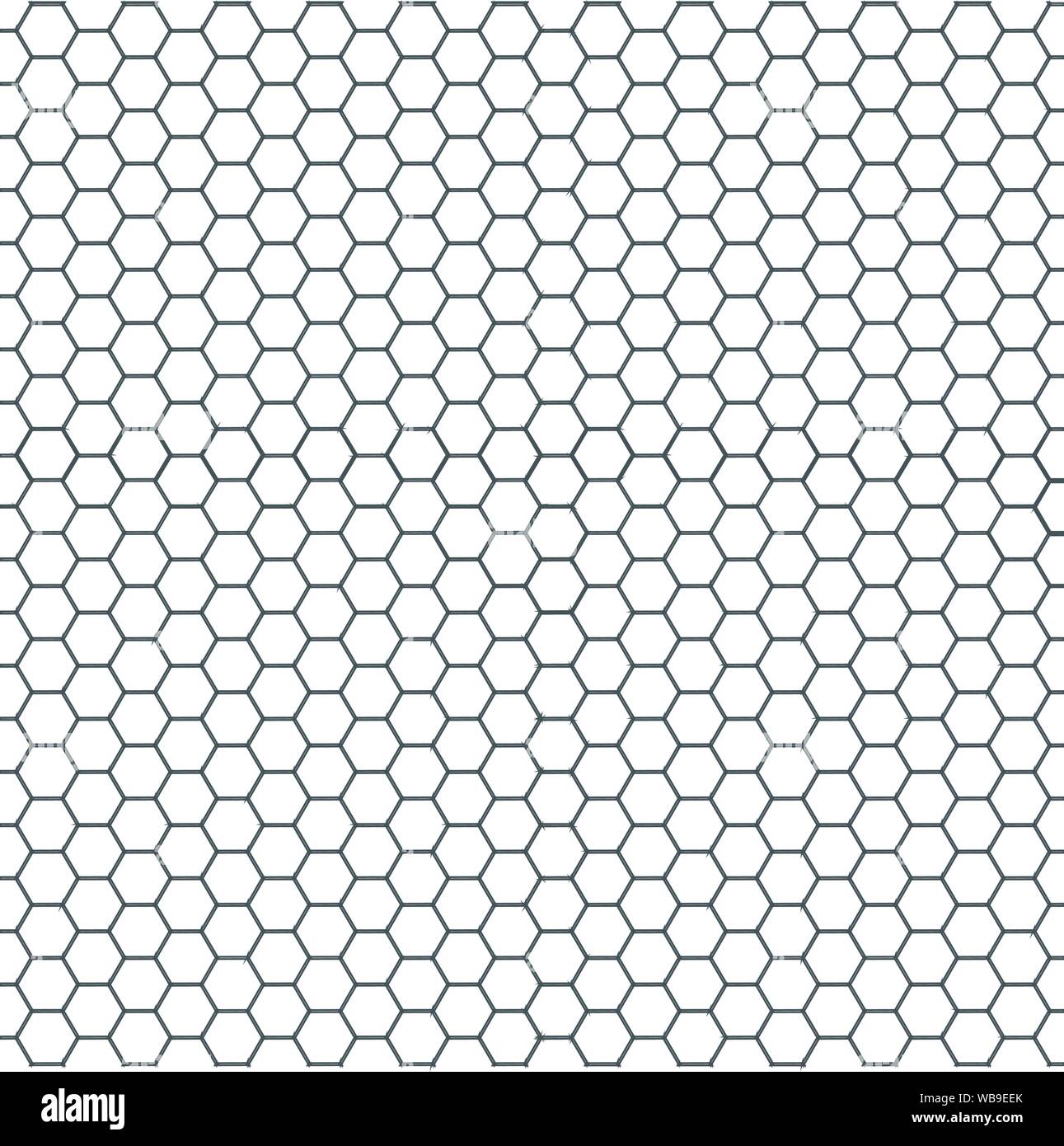 In bianco e nero a testa esagonale a nido d'ape modello senza giunture Illustrazione Vettoriale