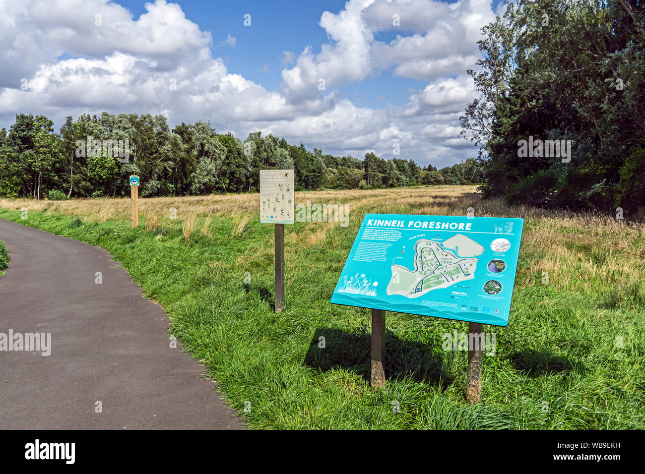 Kenneil Foreshore natura locale riserva con segni di Bo'ness Falkirk District Scotland Regno Unito Foto Stock