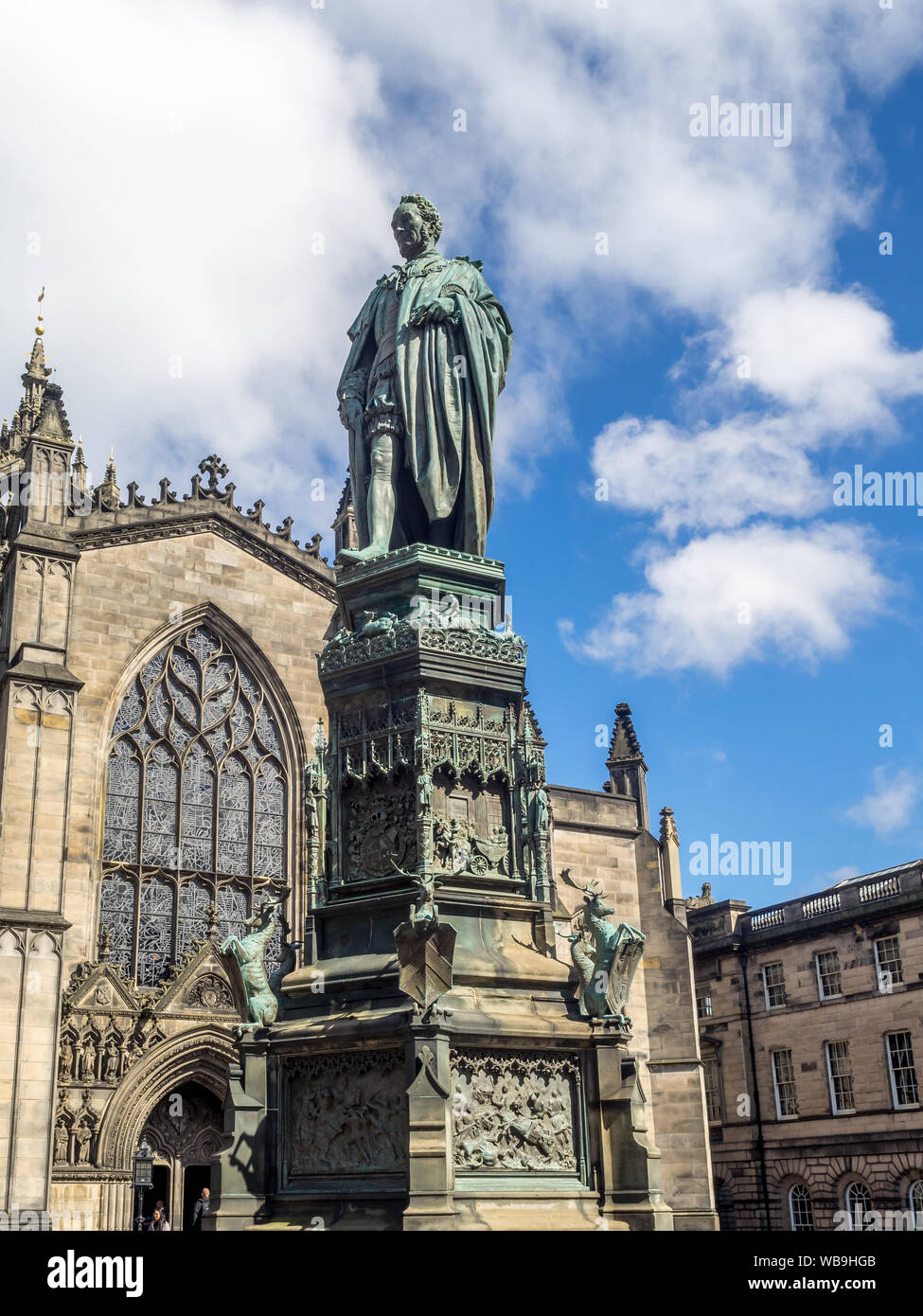 La Cattedrale di St Giles, più appropriatamente denominata alta Kirk di Edimburgo, è il principale luogo di culto della Chiesa di Scozia a Edimburgo Foto Stock