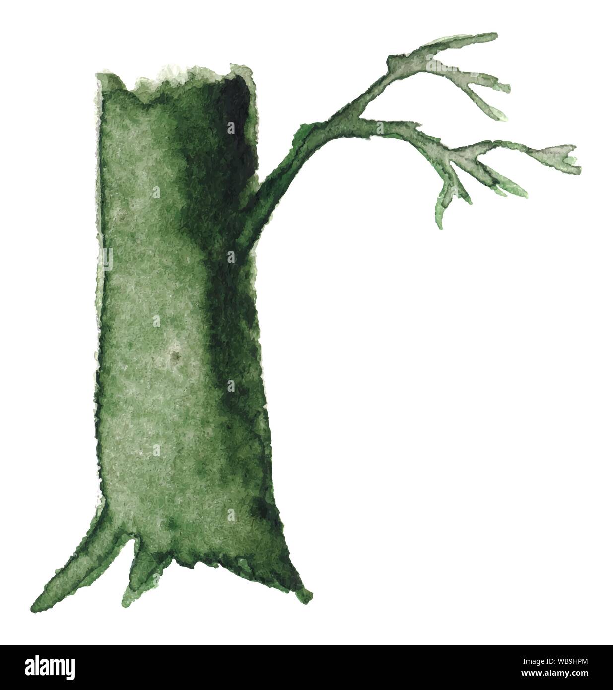 Tronco di albero con radici Illustrazione Vettoriale