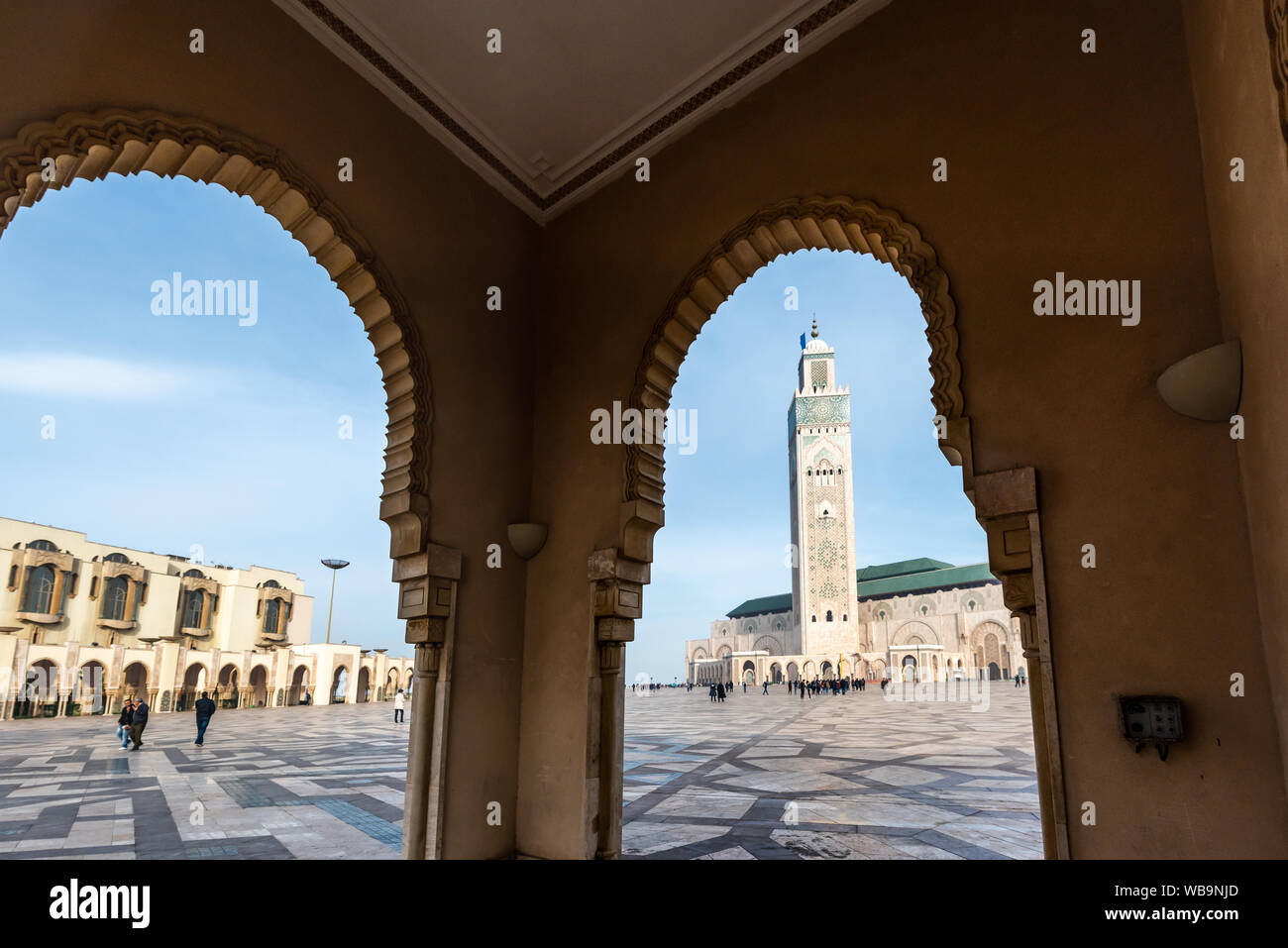 Casablanca, Morocco-Feb 16,2018:La Moschea di Hassan II è una moschea di Casablanca, Marocco. Foto Stock
