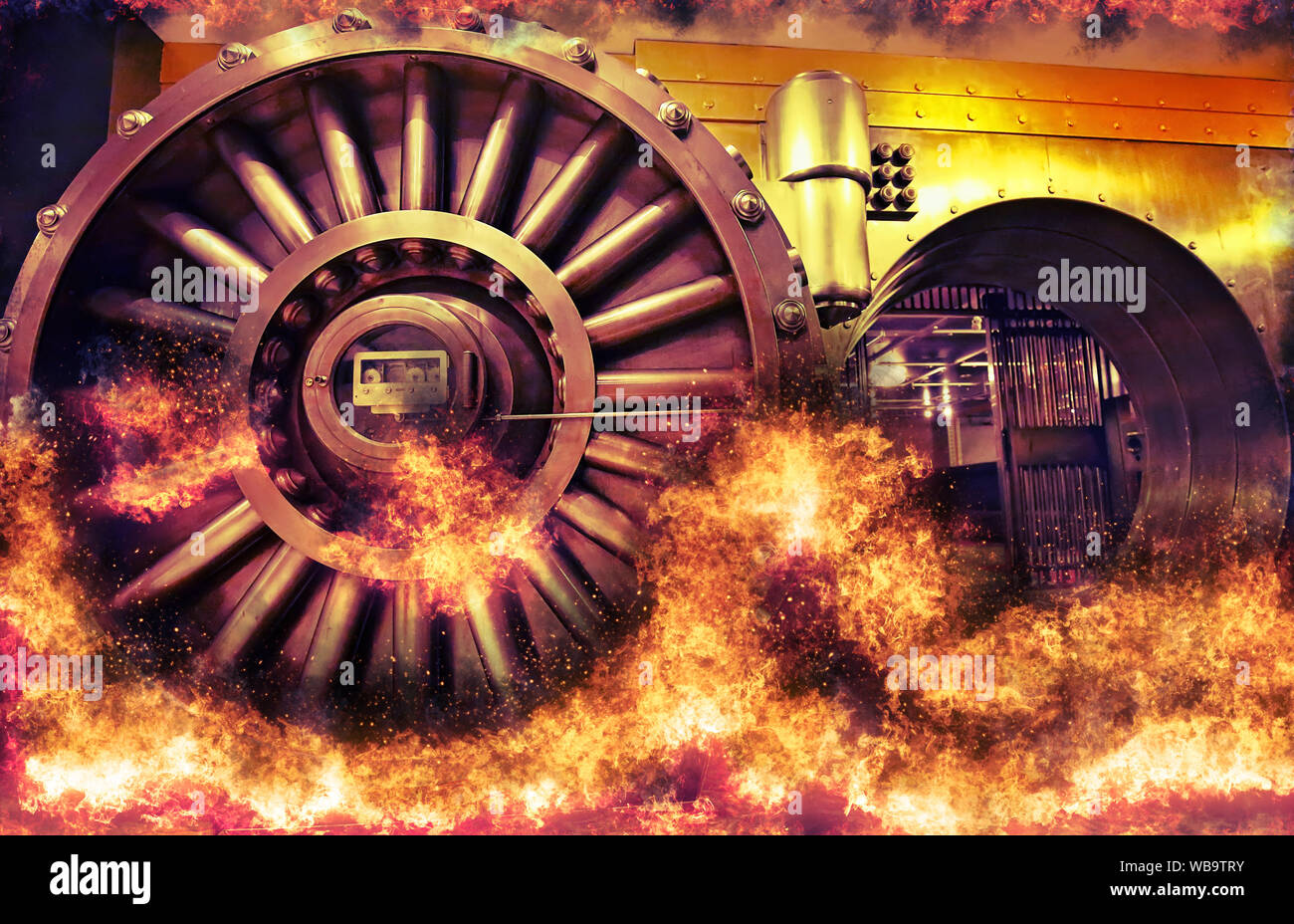 Un concetto di imminente recessione economia globale crash e di mercato e la volatilità degli investimenti Foto Stock