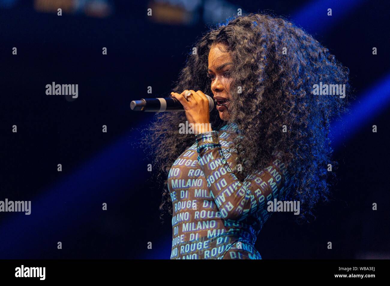 Agosto 24, 2019, Chicago, Illinois, U.S: TEYANA TAYLOR durante l'estate WGCI Inceppamento al Wintrust Arena in Chicago, Illinois (credito Immagine: © Daniel DeSlover/ZUMA filo) Foto Stock