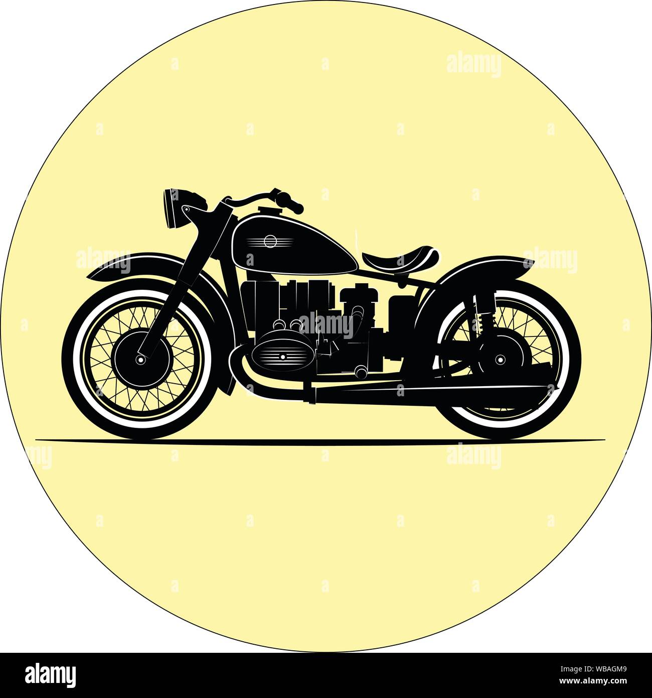 Moto d'epoca. illustrazione vintage retrò bike. Illustrazione Vettoriale