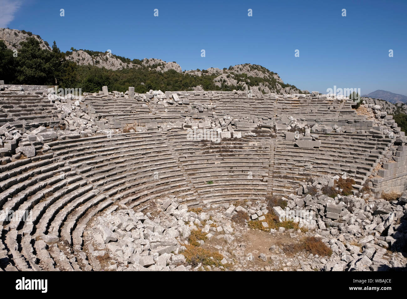 Termessos è uno di Turchia meglio conservate città antiche e più eccellenti siti archeologici, situato nella provincia di Antalya. Foto Stock