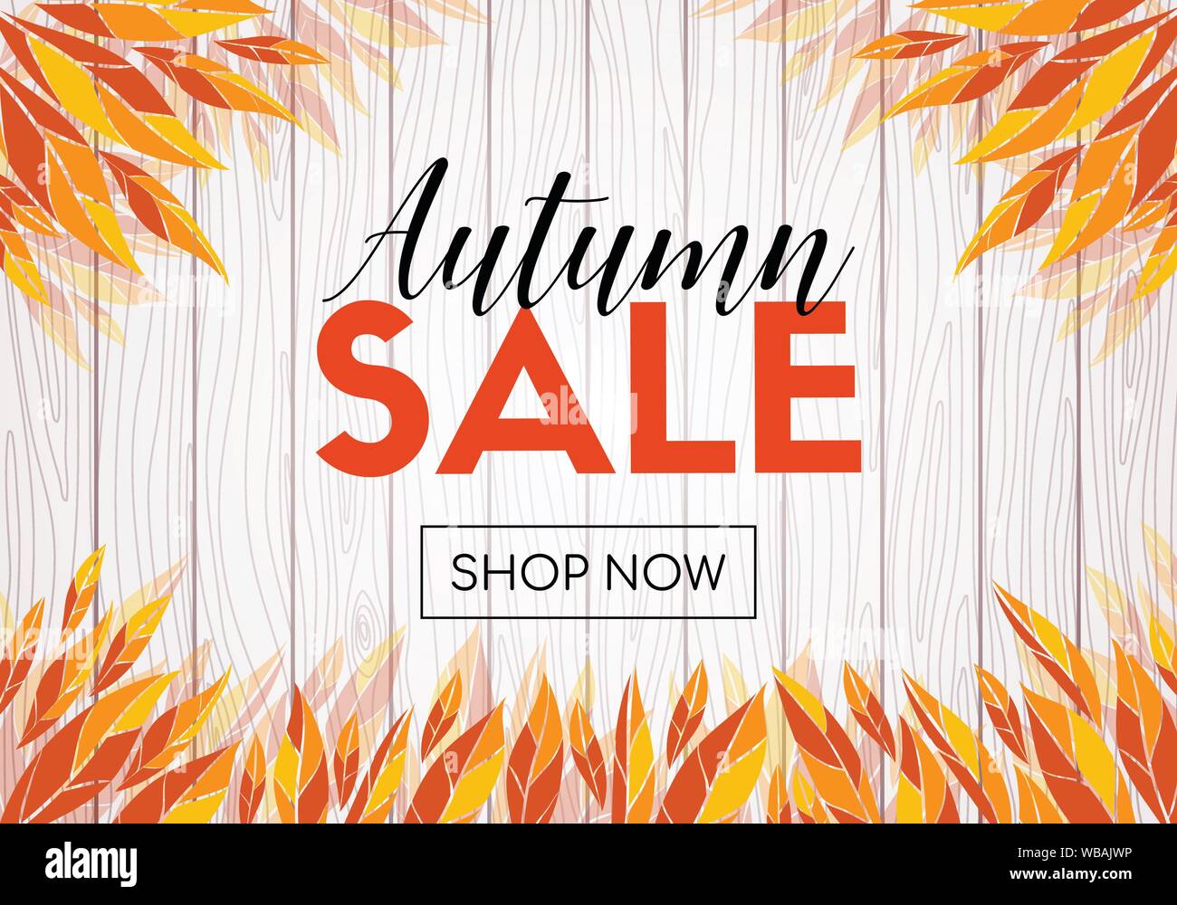 Vendita autunnale. Acquista ora. Vettore modello promo Illustrazione Vettoriale