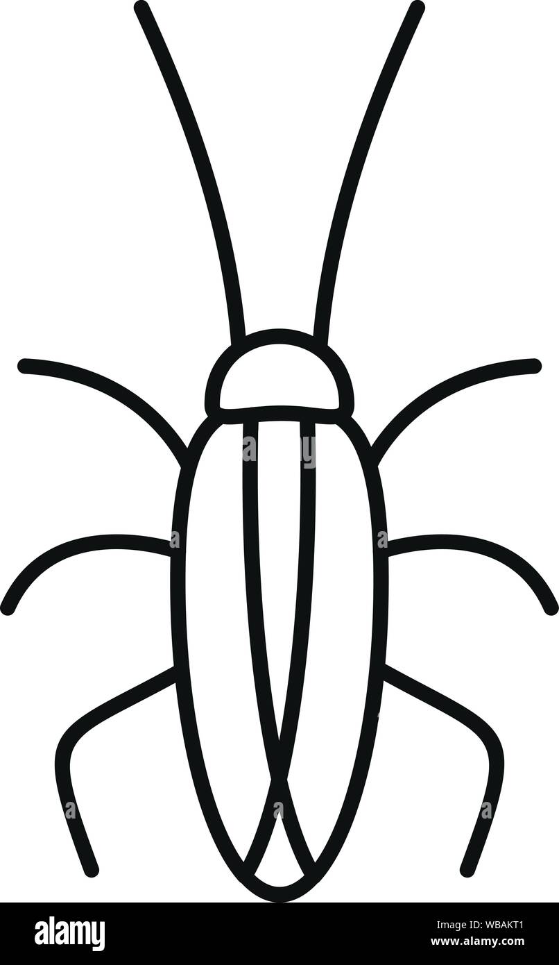 Scarafaggio icona di insetti. Delineare scarafaggio insetto vettore icona per web design isolato su sfondo bianco Illustrazione Vettoriale