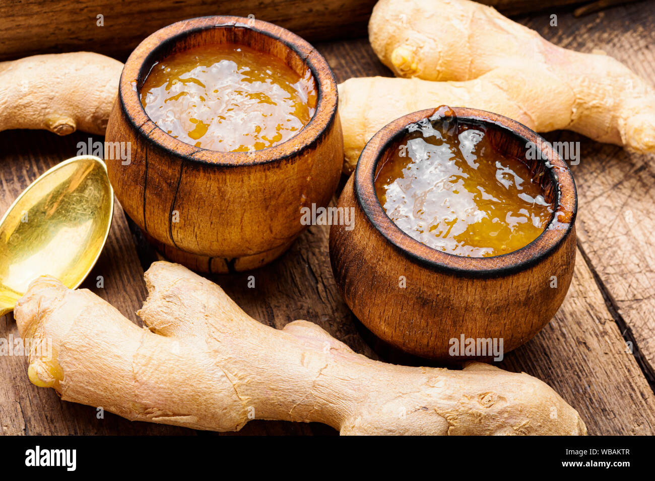 Inceppamento dalla ginger.Lo zenzero marmellata.autunno o inverno dessert per tè Foto Stock