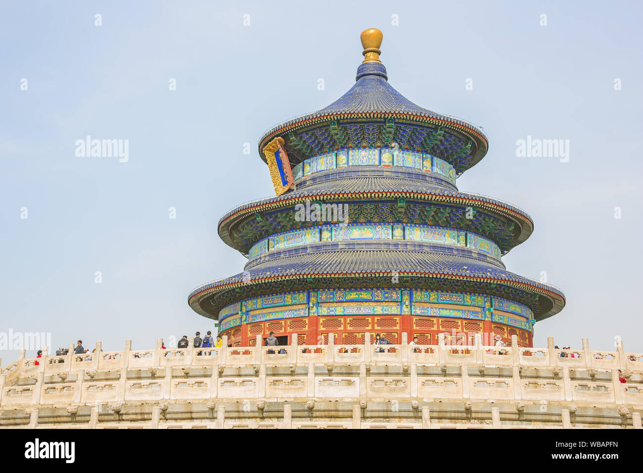 Editoriale: Pechino, Cina, 5 Aprile 2019 - Ricerca presso la Sala della Preghiera del Buon Raccolto nel complesso del tempio del cielo di Pechino Foto Stock