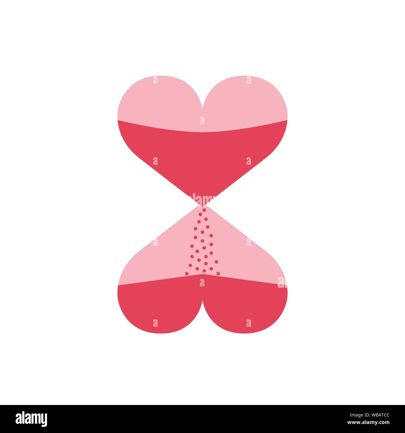 Due cuori a forma di clessidra. Design per il giorno di San Valentino. Illustrazione vettoriale EPS10 Illustrazione Vettoriale