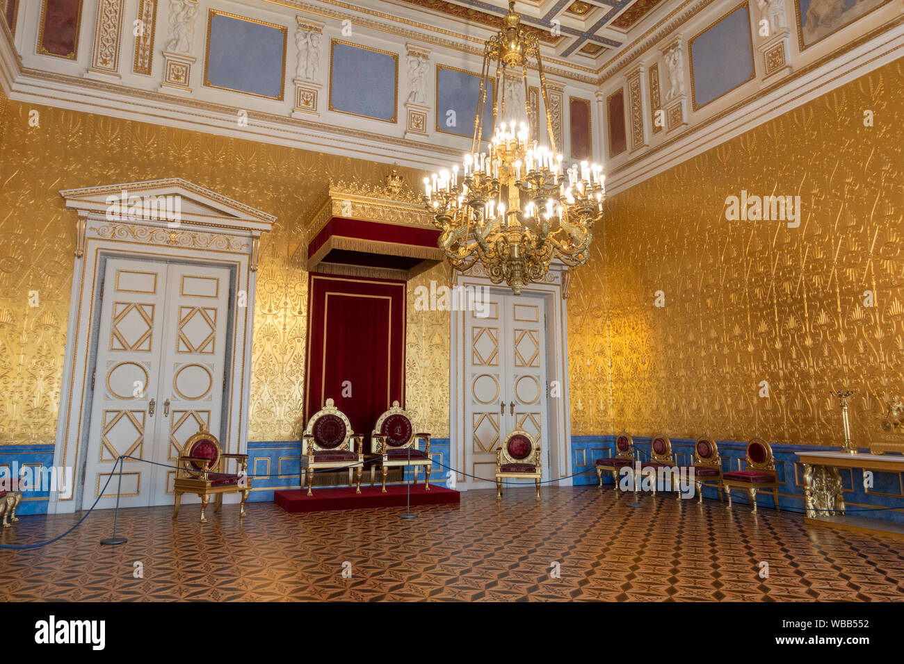 La sala del trono della Regina (regina Teresa) della Residenz di Monaco di Baviera, Monaco di Baviera, Germania. Foto Stock