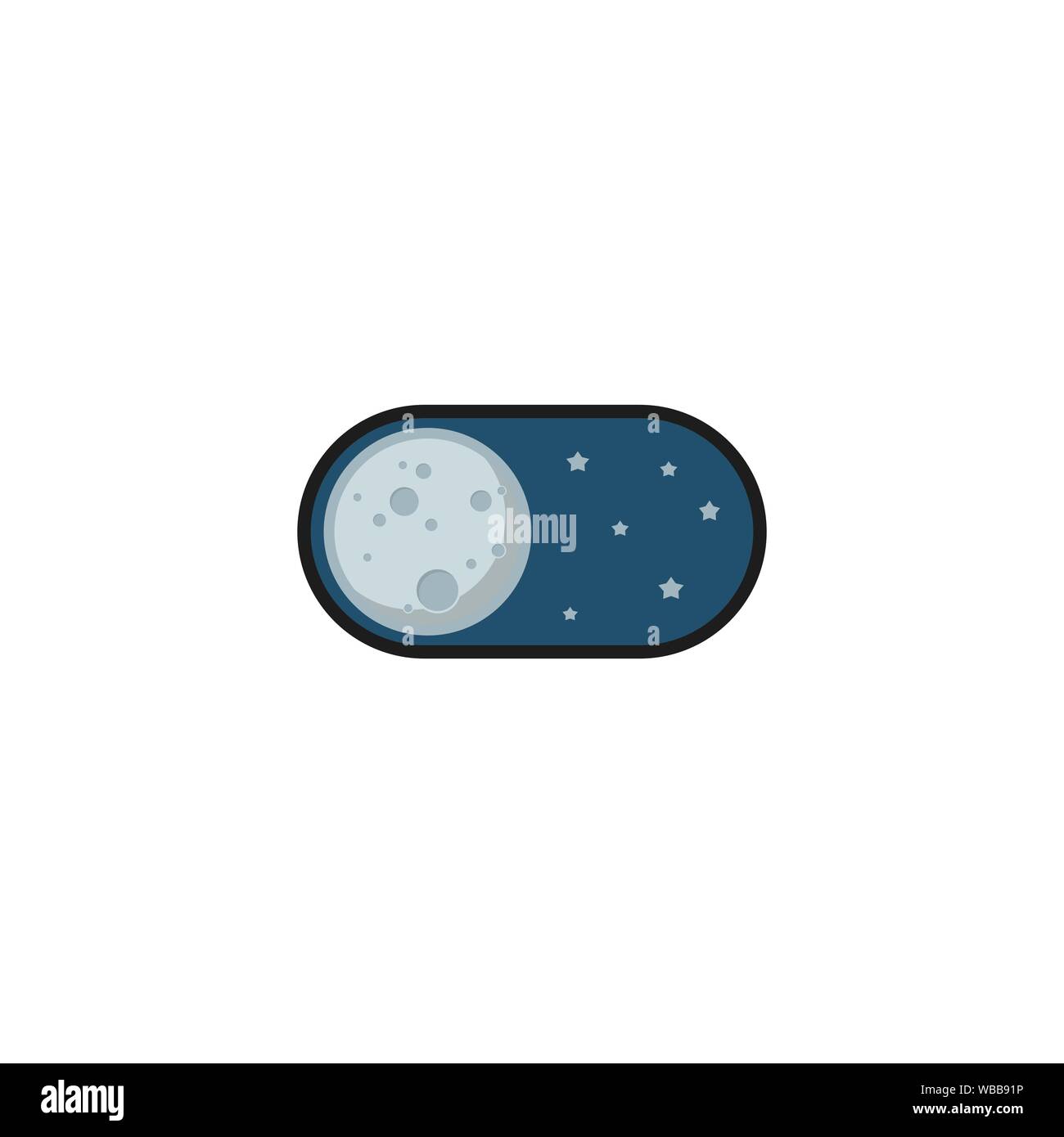 La modalità notte l'icona dell'applicazione. Illustrazione Vettoriale Illustrazione Vettoriale