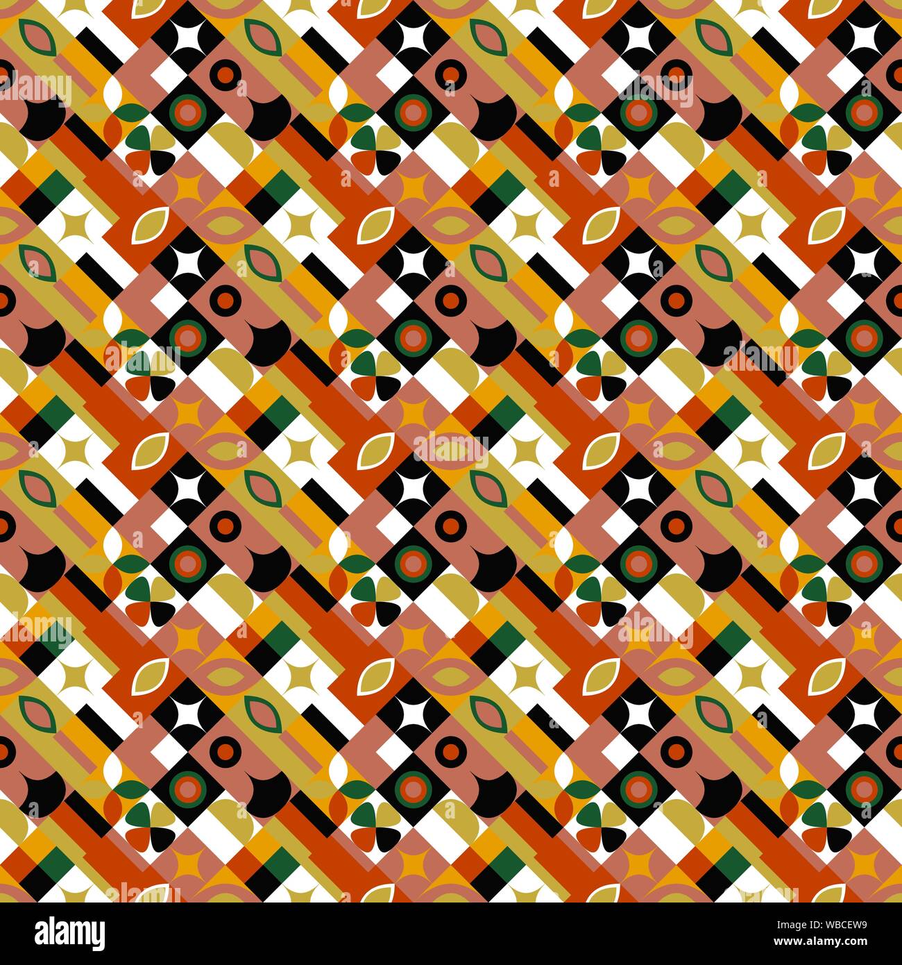 Seamless mosaico geometrico pattern - sfondo colorato astratto illustrazione vettoriale Illustrazione Vettoriale