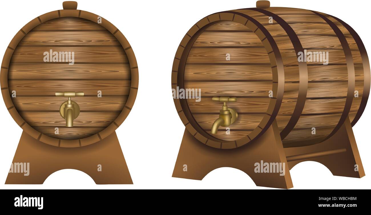 In legno barili di vino illustrazione Illustrazione Vettoriale