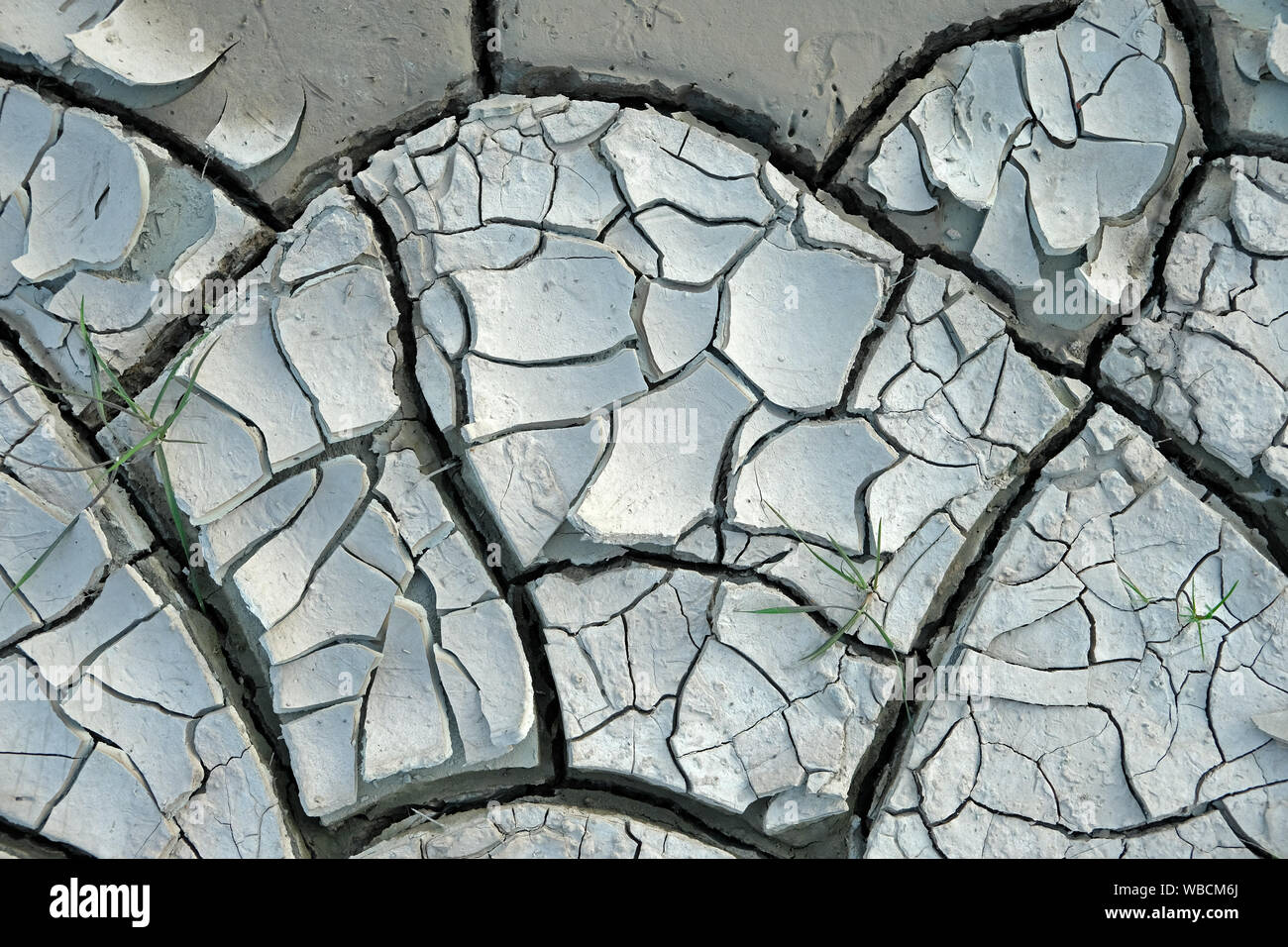 Il cambiamento climatico globale è una minaccia per il mondo. i detriti dei terreni disidratati formare forme interessanti Foto Stock