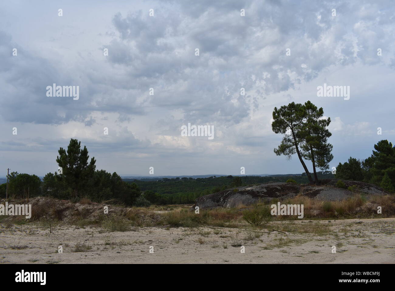 Paesaggio vicino alla pista di motocross in Nelas Foto Stock