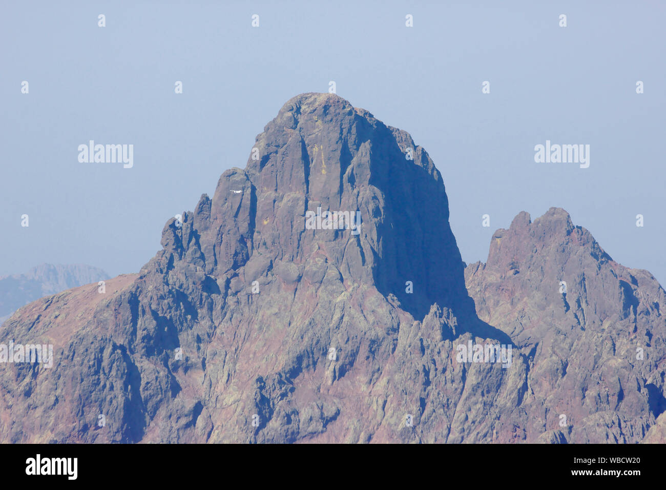 Paglia Orba northface dal Monte Cinto, Francia, Corsica Foto Stock