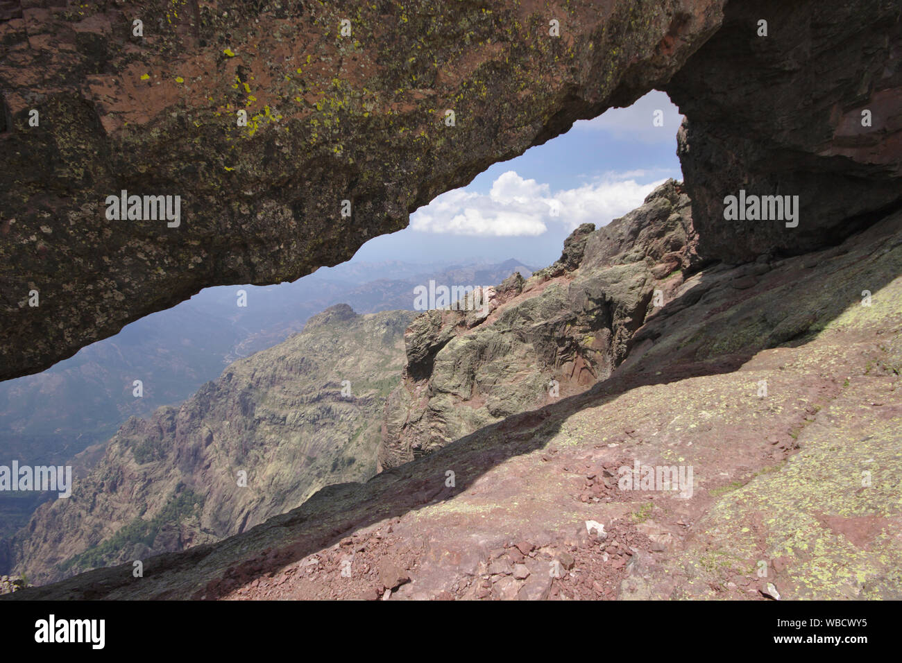 Capu Tafunatu, finestra di roccia, Francia, Corsica Foto Stock