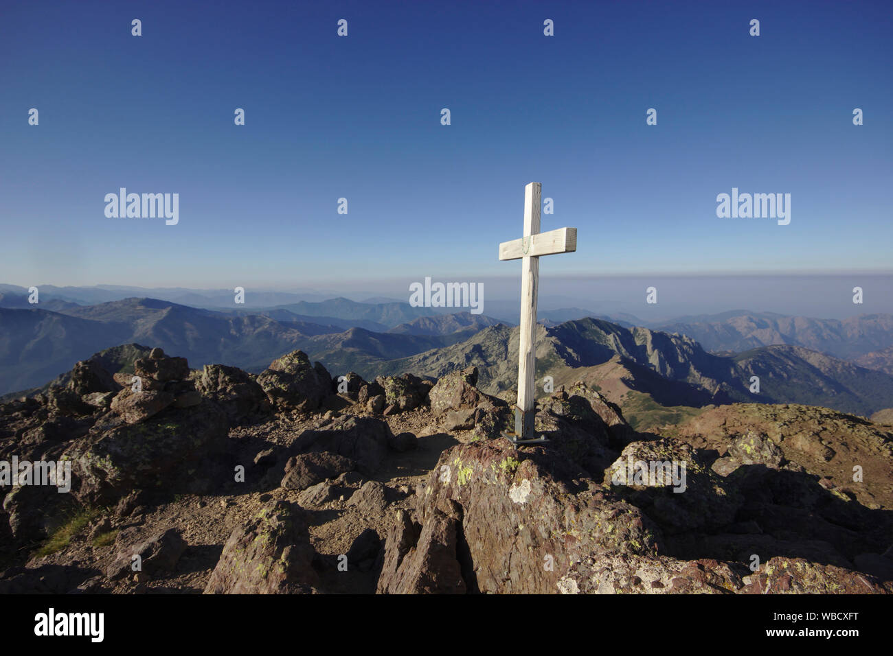Vertice di croce sulla Paglia Orba, Francia, Corsica Foto Stock