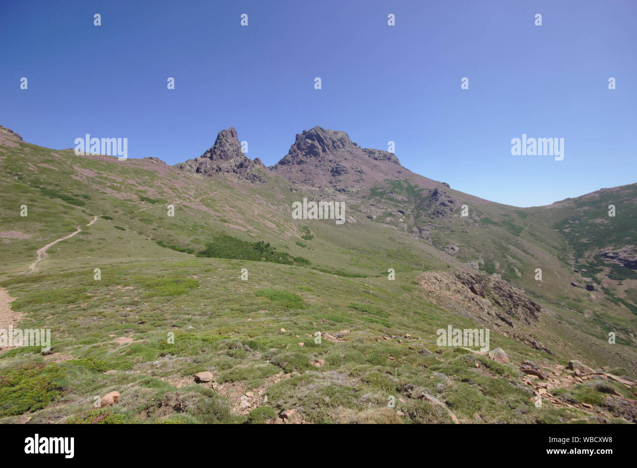 Capu Tafunatu e Paglia Orba da GR20, Francia, Corsica, GR20 Foto Stock