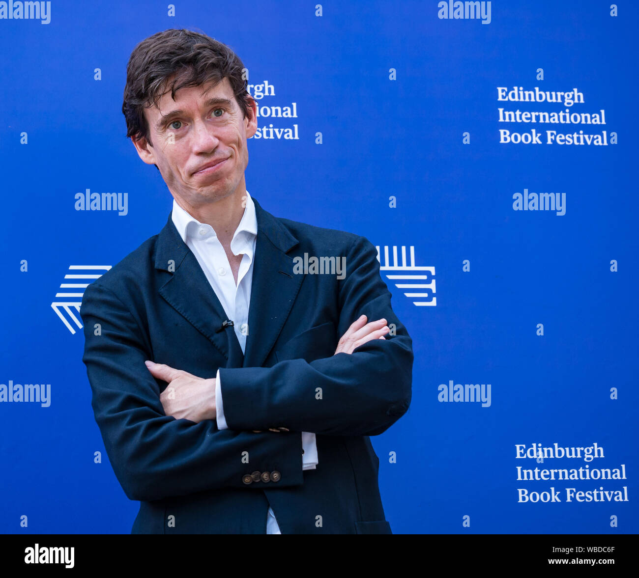 Edimburgo, Scozia, Regno Unito, 26 Agosto 2019. Festival Internazionale Del Libro Di Edimburgo. Nella foto: Rory Stewart, politico del partito conservatore e MP per Penrith, discute ciò che la Gran Bretagna Brexit può imparare dal mondo della letteratura al festival del libro Foto Stock