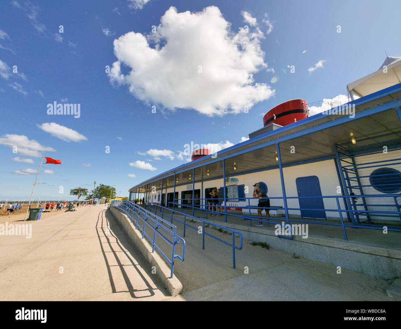 North Avenue Beach e beach house. Chicago, Illinois. Foto Stock