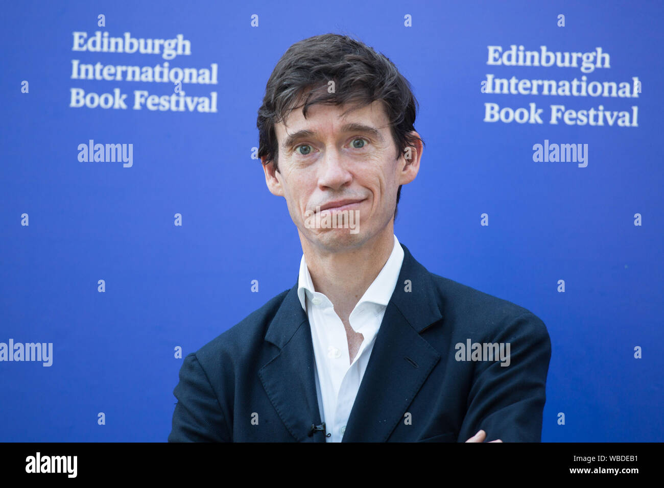 Edinburgh, Regno Unito . 26 Ago, 2019. Edinburgh International book festival 2019. Rory Stewart, politico conservatore e sviluppo internazionale Segretario discusso come Brexit Gran Bretagna può imparare dalla letteratura. Credito: Pauline Keightley/Alamy Live News Foto Stock