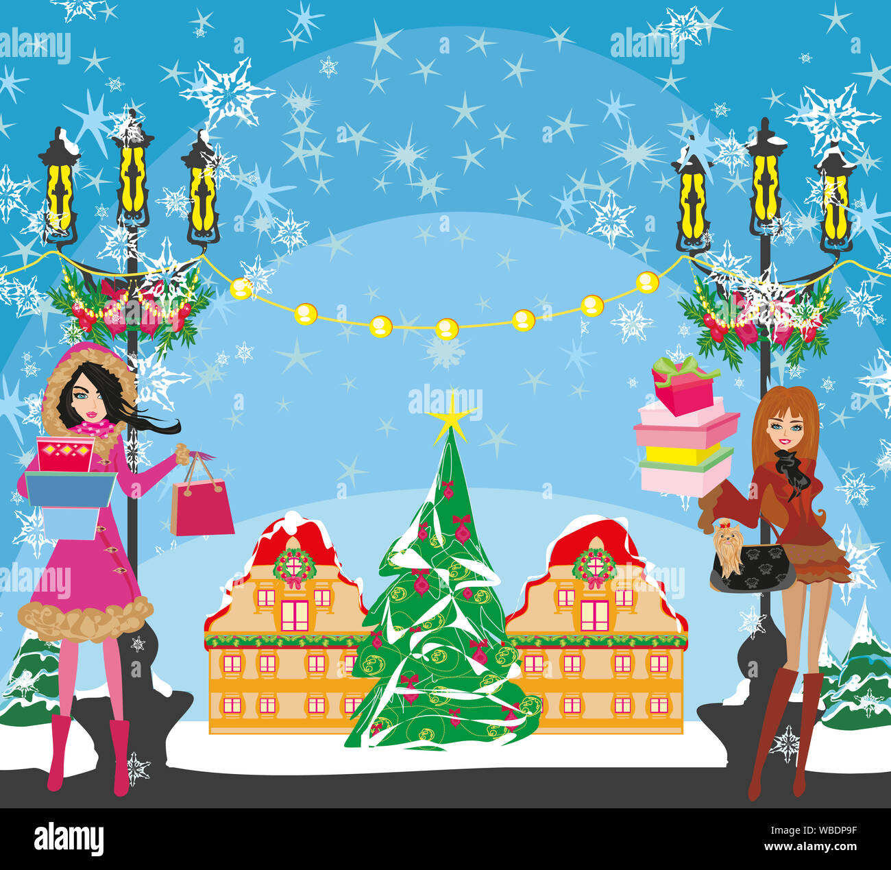 Shopping di Natale Foto Stock