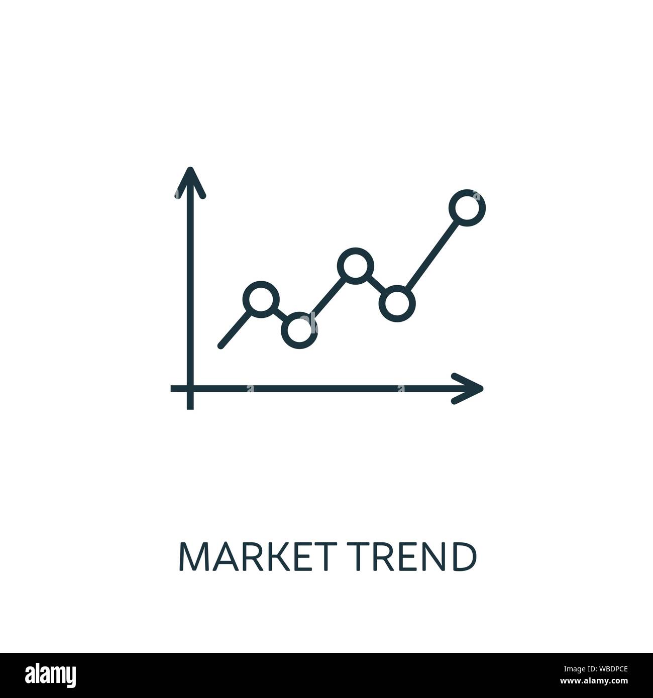 Tendenza del mercato icona di contorno. Linea sottile elemento concetto dalla gestione del rischio raccolta di icone. Mercato creativo icona di tendenza per le applicazioni mobili e di utilizzo del web Illustrazione Vettoriale