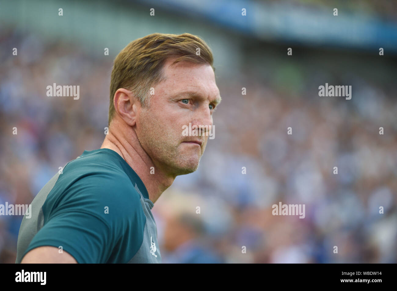 Southampton manager Ralph Hasenhuttl durante il match di Premier League tra Brighton e Hove Albion e Southampton presso la American Express Community Stadium , Brighton , 24 agosto 2019 solo uso editoriale. No merchandising. Per le immagini di calcio FA e Premier League restrizioni si applicano inc. no internet/utilizzo mobile senza licenza FAPL - per i dettagli contatti Football Dataco Foto Stock