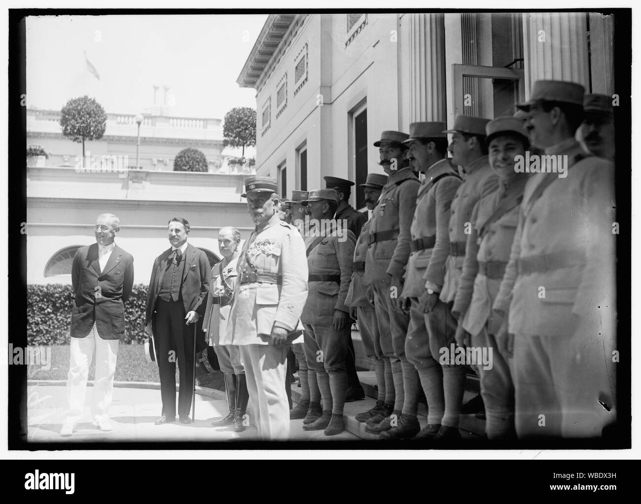 Francese banda militare. Ricevuto ALLA CASA BIANCA DAL PRESIDENTE WILSON Abstract/medio: 1, negativo : vetro ; 5 x 7 in. o più piccolo Foto Stock