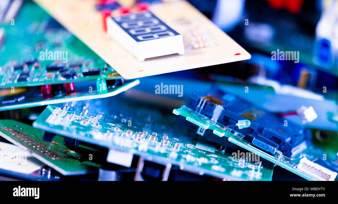 Industria elettronica dispositivi di riciclaggio dei rifiuti Foto Stock
