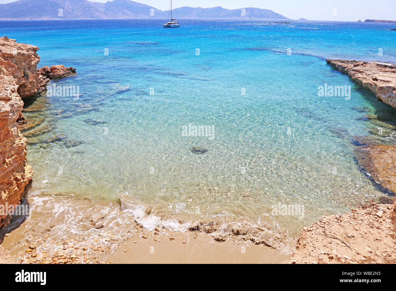 Spiaggia paesaggio in Ano Koufonisi isola Grecia CICLADI - Koufonissia Grecia Foto Stock
