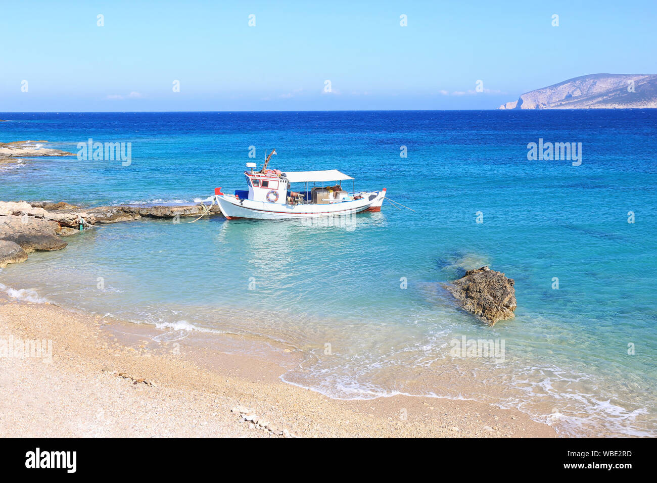 Paesaggio di una piccola spiaggia presso Ano Koufonisi isola Grecia CICLADI - Koufonissia Grecia Foto Stock