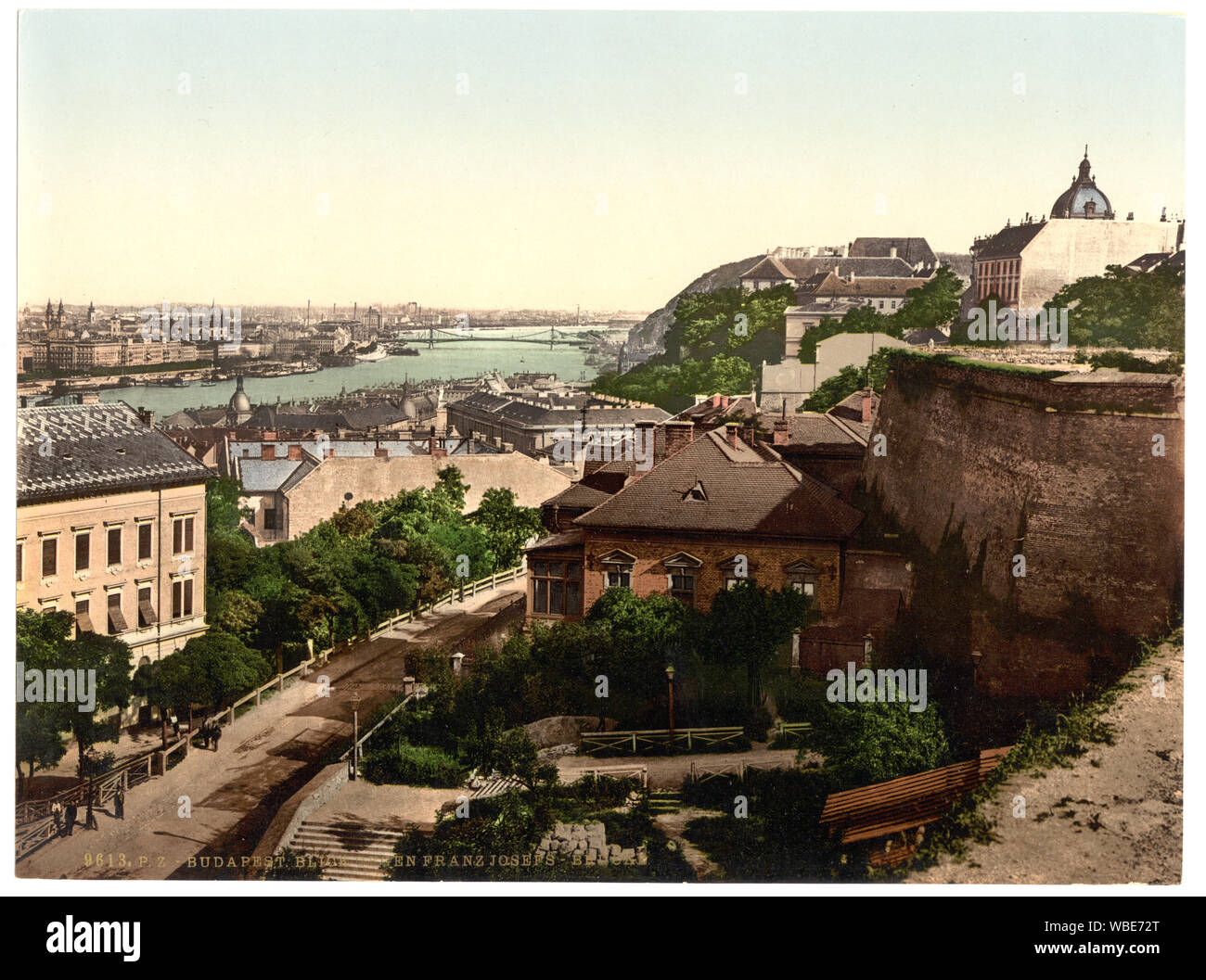 Franz Joseph's Bridge, guardando verso il ponte, Budapest, Ungheria Austro-Hungary; Foto Stock
