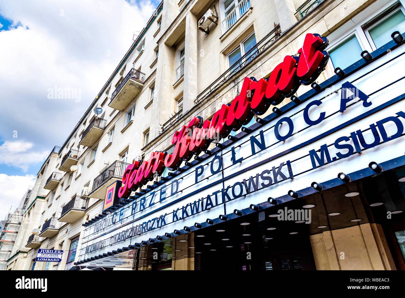 Facciata del teatr Kwadrat a Varsavia, Polonia Foto Stock
