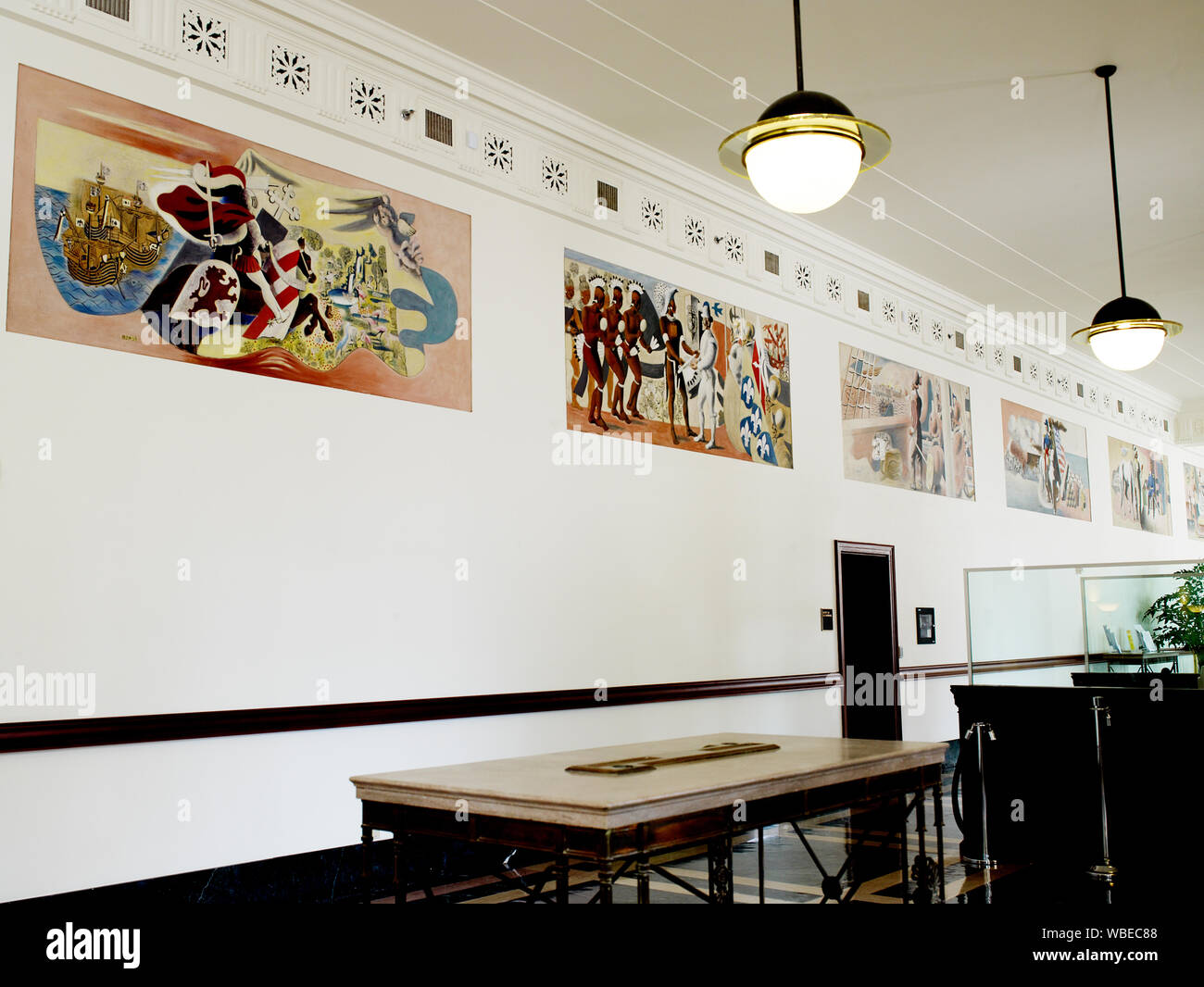 Dipinti ad affresco a U.S. Courthouse, Tallahassee, Florida Foto Stock