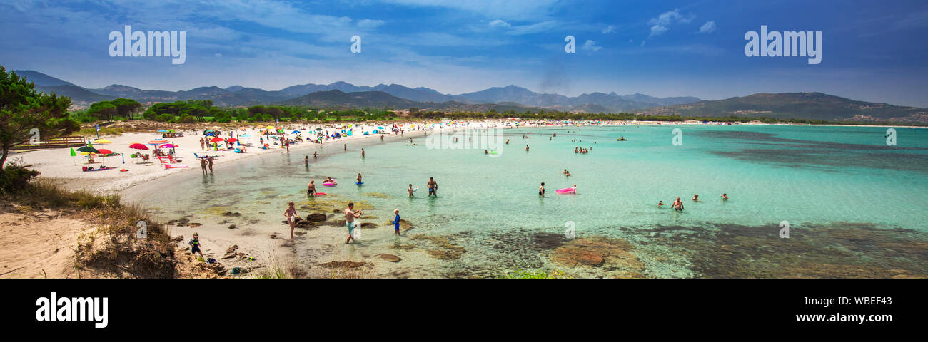 Budoni beach sull'isola di Sardegna, Sardegna, Italia, Europa. Foto Stock
