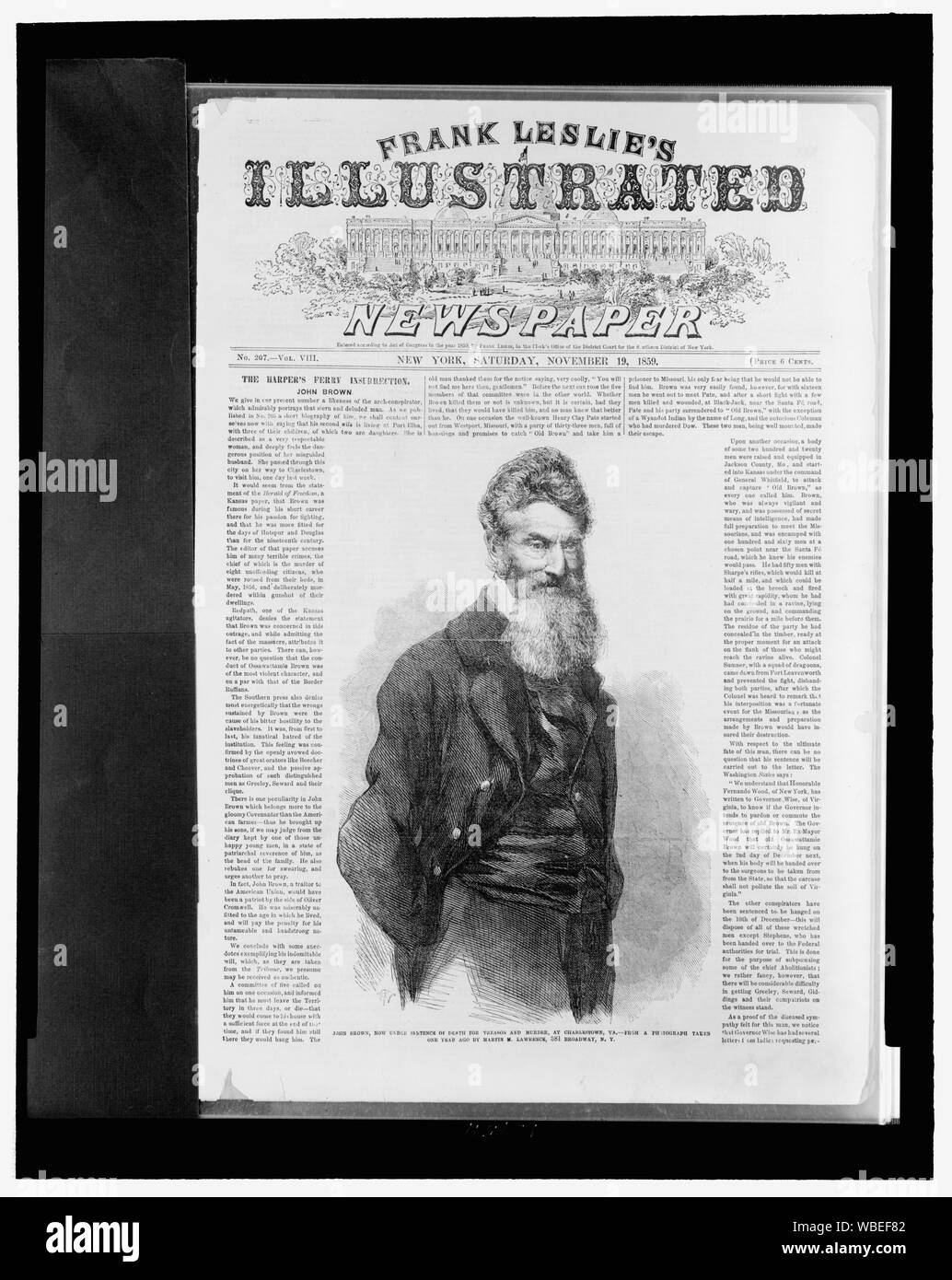 Pagina anteriore di Frank Leslie giornale illustrato con foto di John Brown Abstract/medio: 1 stampa : incisione su legno. Foto Stock