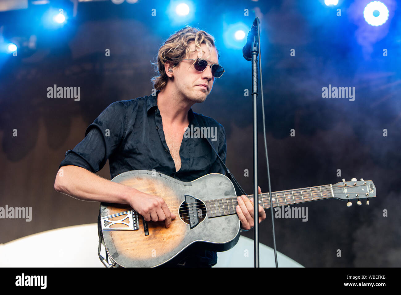 Torino Italia. Il 25 agosto 2019. Il belga indie pop band BALTHAZAR si esibisce dal vivo sul palco di spazio 211 durante il "Festival odierna 2019'. Foto Stock