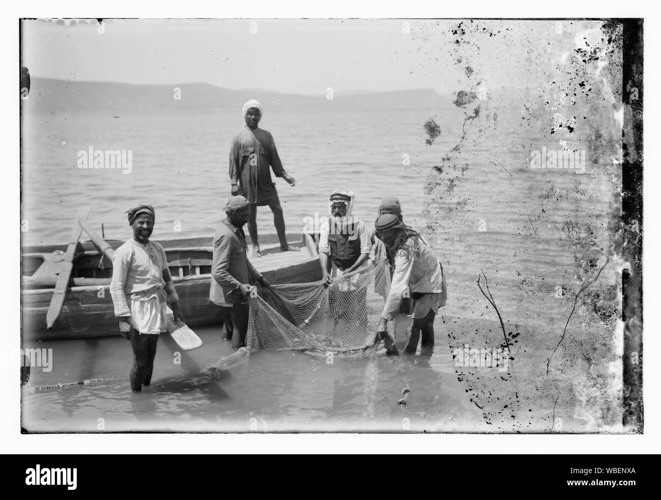 La Galilea fisheman Abstract/medio: G. Eric e Edith Matson Collezione fotografica Foto Stock