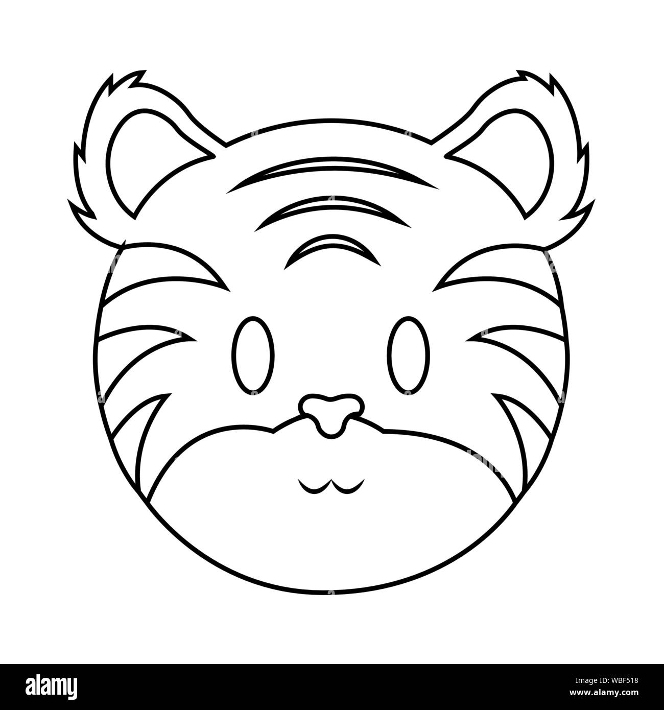 Carino faccia tiger Illustrazione Vettoriale