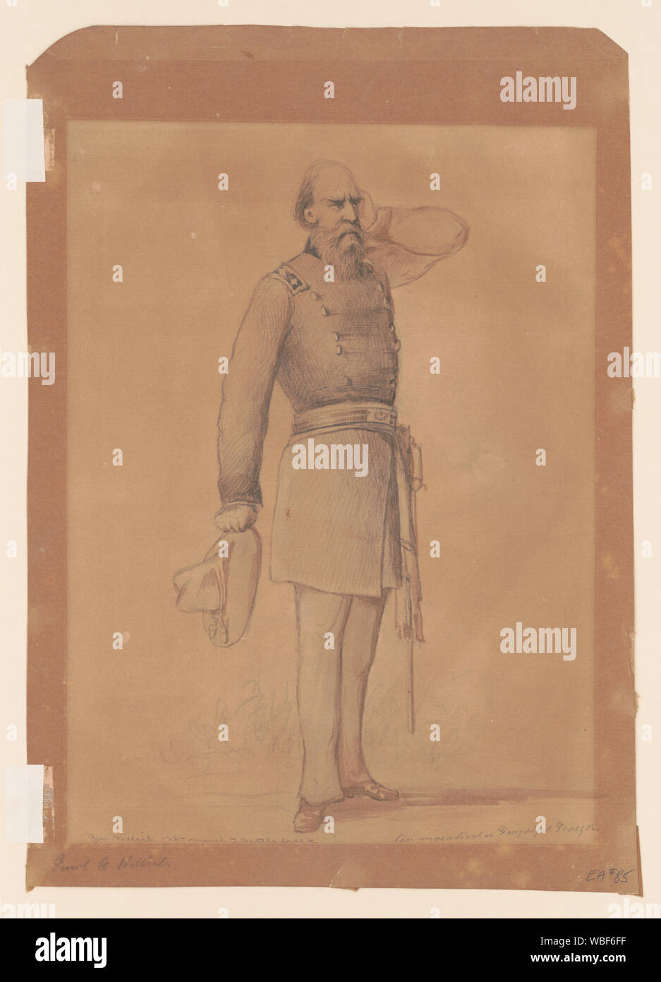 Agosto generale Willich Abstract/medio: 1 disegno : grafite ; foglio 41 x 29 cm. Foto Stock