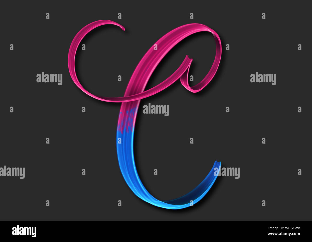 Lettera maiuscola C elegante lettering 3d illustrazione Foto Stock